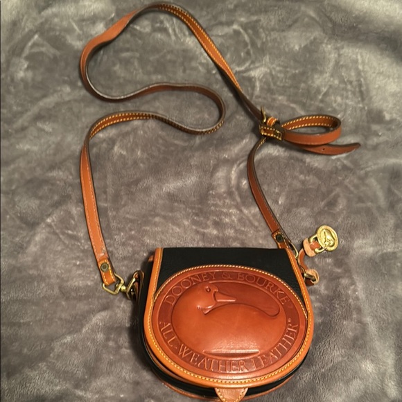 Dooney & Bourke Handbags - Dooney & Bourke Black and Brown Leather Crossbody Bag